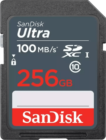 SDXC Card 256GB Sandisk 100MB/s UHS-I U1 Ultra