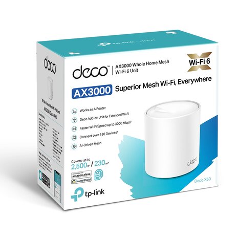 TP-Link Deco X50 2PSW 3000Mbps Gigabit.