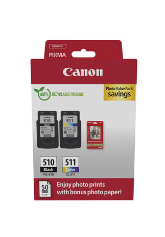 Canon (K) PG-510/CL-511 Valuepack 18,0ml (Origineel)