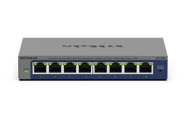 Netgear 8 Poort ProSafe GS108Ev4 1Gbps