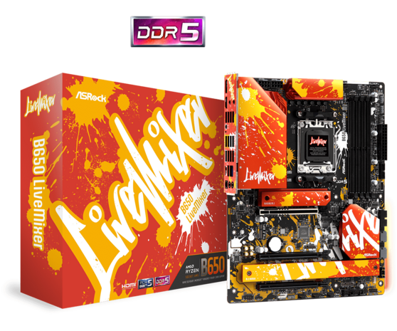 ASRock AM5 B650 LiveMixer - DDR5/3xM.2/DP/HDMI/ATX