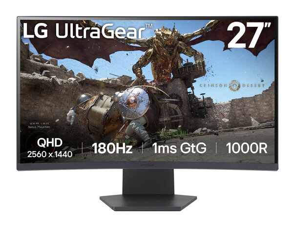 27" LG UltraGear 27GS60QC-B Curved/QHD/DP/2xHDMI/180Hz