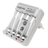 Logilink Universeel lader 4x AA of 4x AAA en 1x 9V